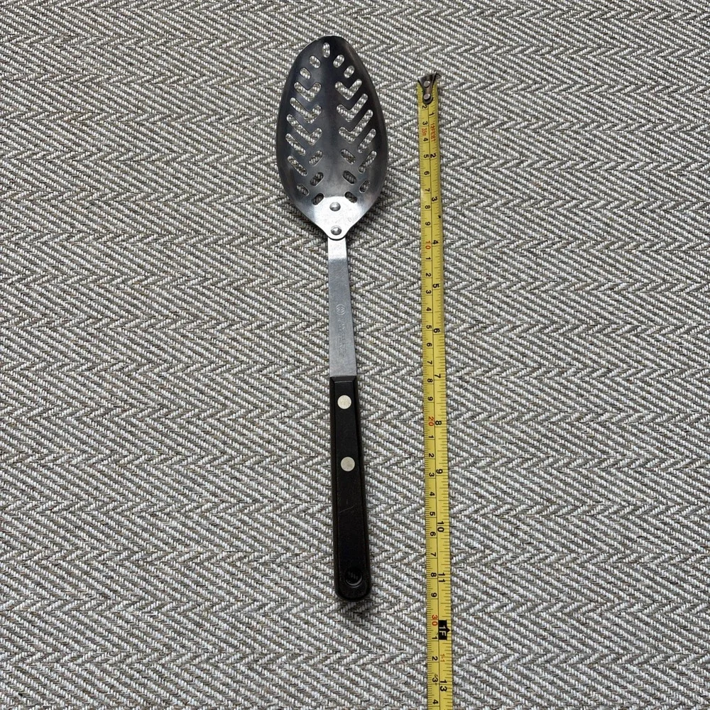 Vintage Montgomery Ward Stainless Steel Slotted Spoon 11.5